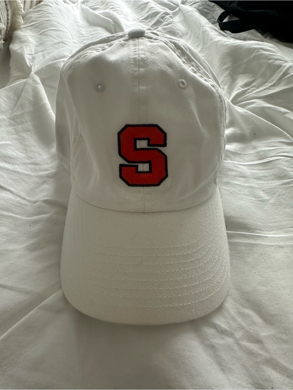 Nike White Baseball Cap with Orange 'S' Patch